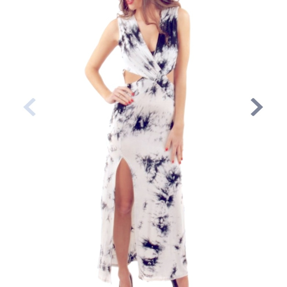 Parisian Tie Dye Cutout Maxi Sleeveless Dress